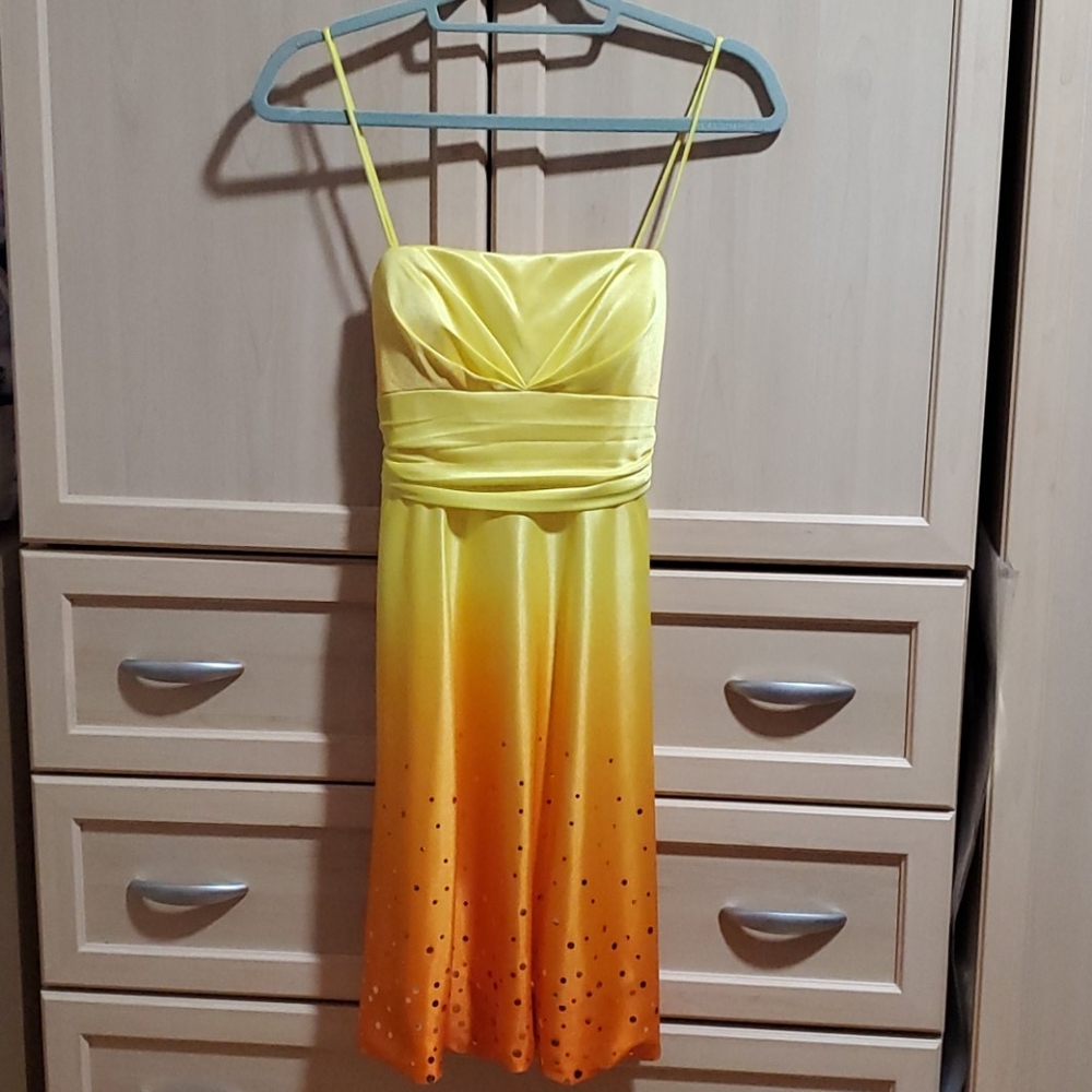 Orange Yellow Ombre Party Dress